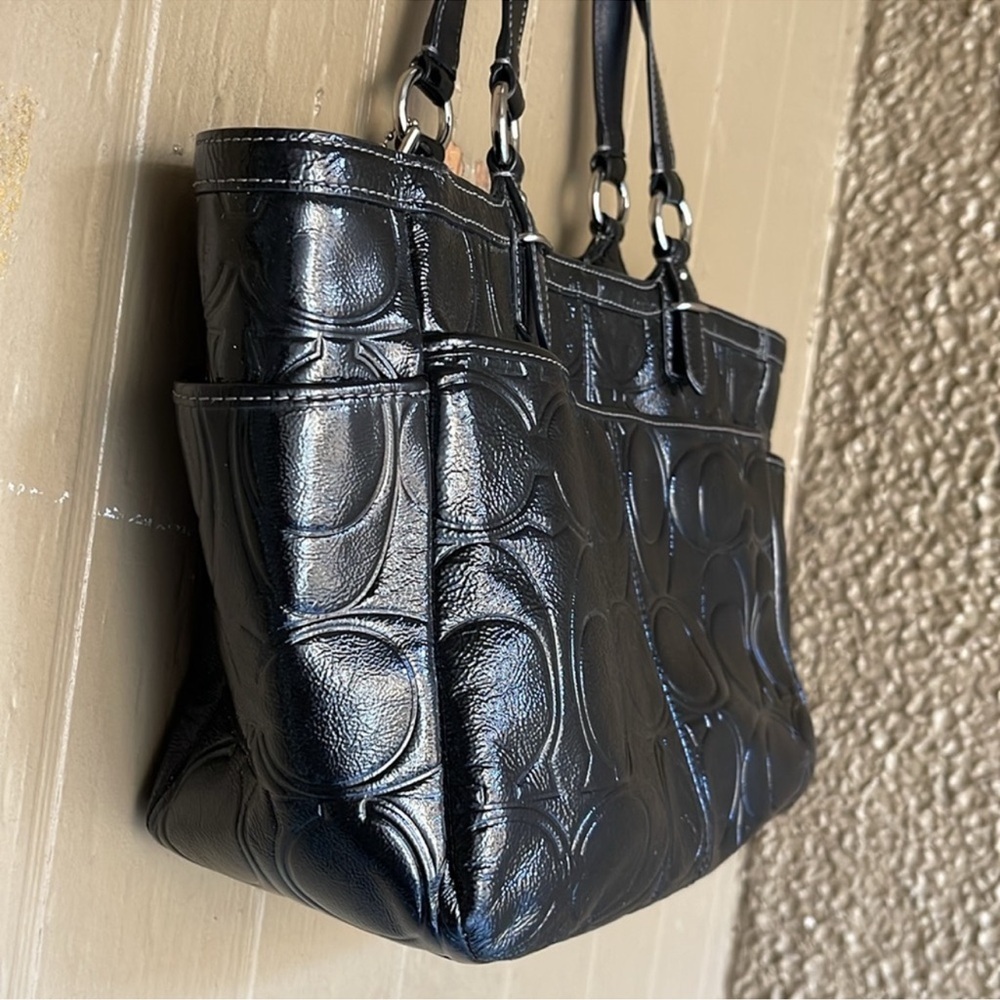 Coach Black patent  Leather Tote Bag - Picture 3 of 11